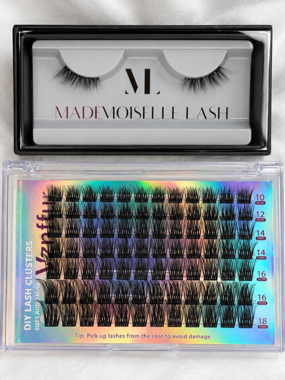 Vznffur DIY Cluster Lashes 10-18mm + Mademoiselle Demi Lash Set New